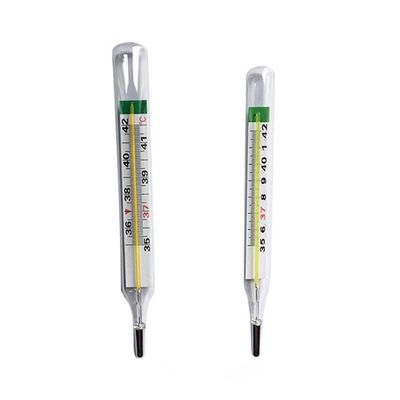Thermomètre de verre liquide rouge médical sous les aisselles et le rectum avec support OEM personnalisé