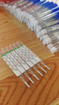 Thermomètre en verre sans mercure pour la température de la fièvre médicale